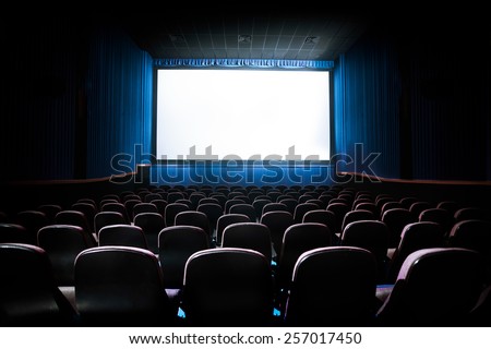 Movie Theater with blank screen / High contrast image
