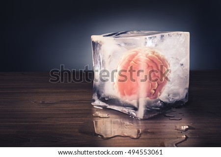 brain freeze concept with dramatic lighting