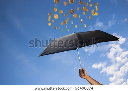 photo concept of wealth and raining money