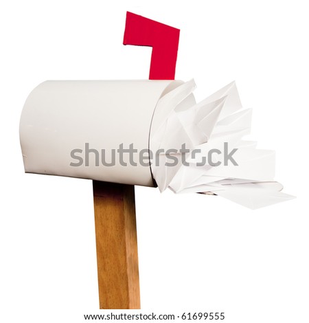 full mailbox isolated on white