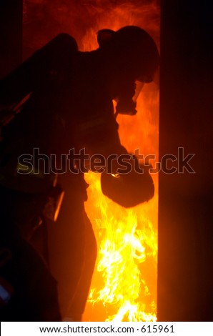 Fireman with thermal camera