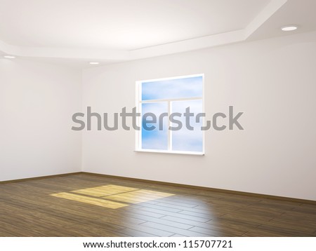 Interior of the small room with window