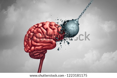 Mental strength and mind toughness as a brain power neurology psychology or psychiatry concept as a memory health or intelligence symbol with 3D illustration elements.