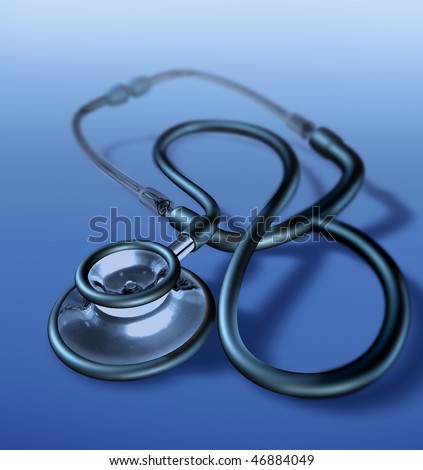 stethoscope healthcare on blue background