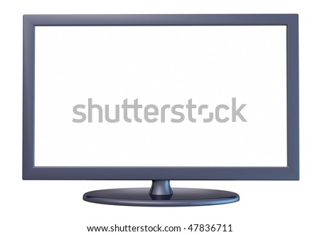 high definition plasma lcd tv isolated on white blank screen - stock ...