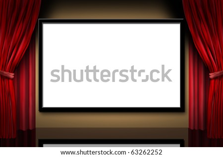 Movie Theathers on Cinema Display Stage Movies Opening Night Theater Blank White Frame