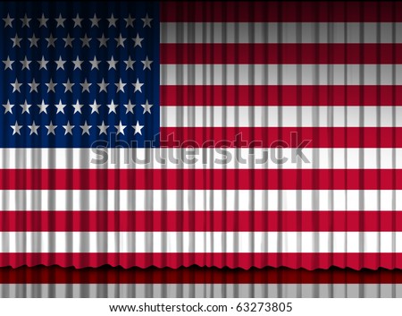 U.S.A. curtain flag drapes country stage election debate vote voting presenting award unveiling grand opening