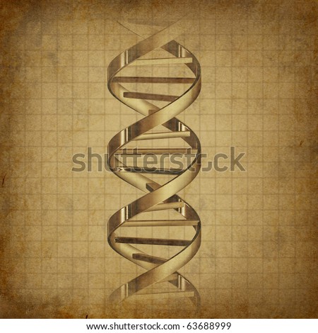 DNA strand helix genetic research old grunge parchment medical document symbol