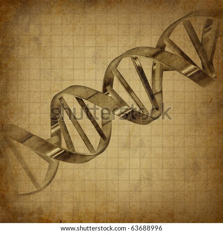 DNA strand helix genetic research old grunge parchment medical document