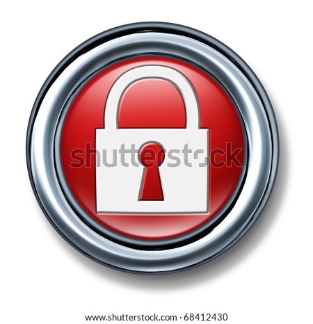 button push select red Firewall Network  Security technology symbol icon lock key code secret password enter open hacker locked