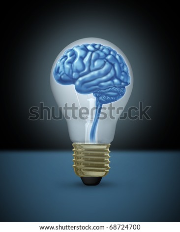 Idea brain light bulb innovation brilliant bright light