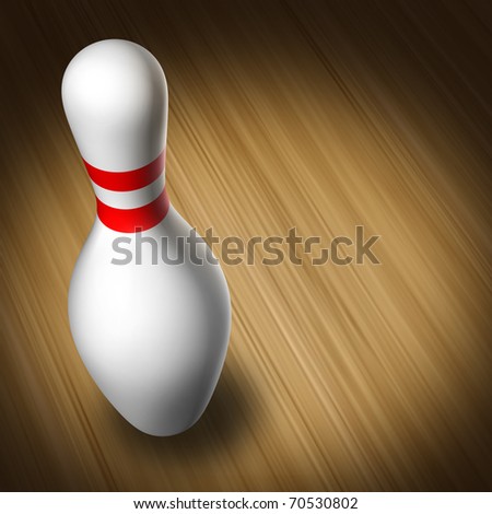 bowling pin single bowl sport wood floor blank background frame announcement