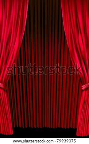 Red drapes velvet curtain stage theater presentation