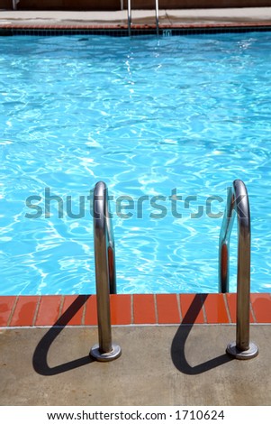 Swimming pool ladders to either enter or exit