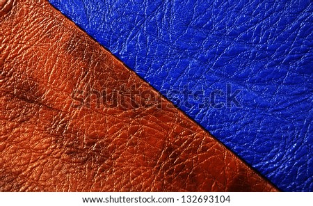 Blue and brown  colored leather patch material,suitable for  background