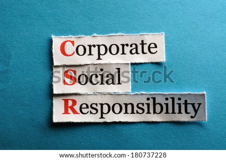 Corporate social responsibility (CSR) concept on paper