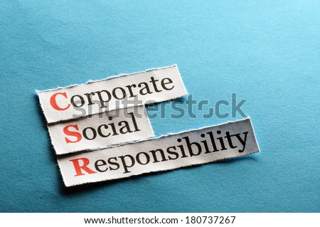 Corporate social responsibility (CSR) concept on paper