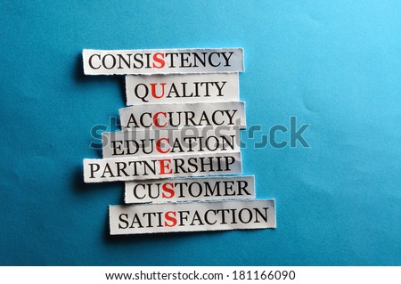 Success acronym in business concept, words on cut paper hard light