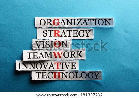growth  acronym in business concept, words on cut paper hard light