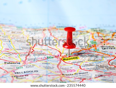 Burgos  ,Spain  map  - Travel concept