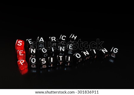 SEP Search Engine Positioning text written  on cubes