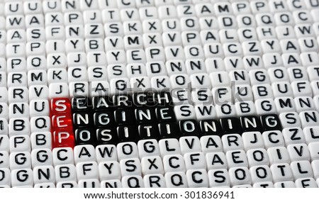SEP Search Engine Positioning text written  on cubes