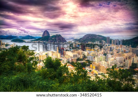 Rio De Janeiro, Brazil in the evening sun light