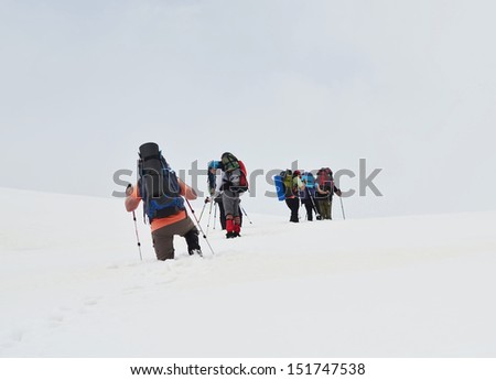 Command of people in snow desert snow