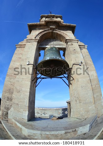 VALENCIA, SPAIN - MARCH 03:Bell of the Micalet bell tower cathedral on March 3, 2014 in Valencia.Spain