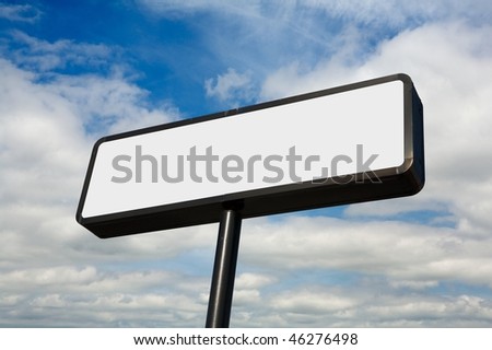 Blank commercial sign against cloudy sky