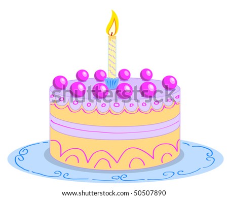 Cartoon Birthday Cake on Cartoon Birthday Cake  Vector Illustration    50507890   Shutterstock