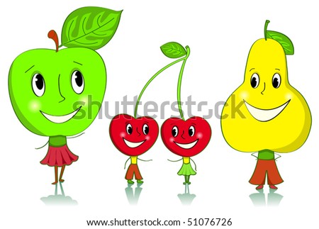 fruit and vegetables cartoon. stock vector : Cartoon fruit