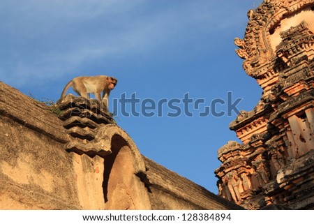 Monkey Temple (Hanuman Temple) in Hampi, Karnataka state, India.