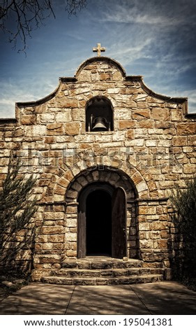 Old stone chapel in New Mexico.
