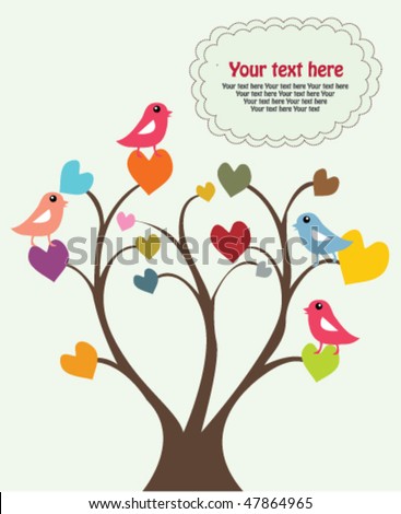 Love Bird on Love Bird Tree 3 Stock Vector 47864965   Shutterstock