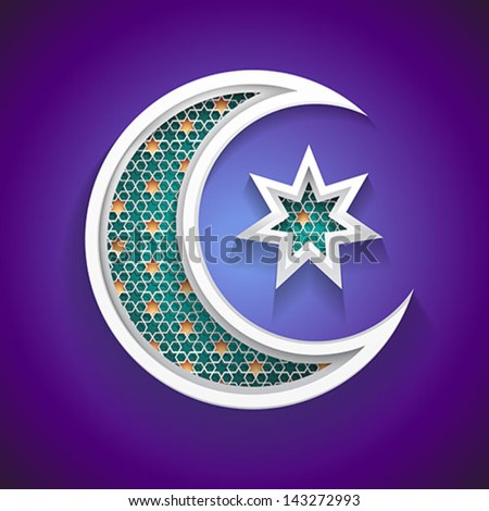 islamic background for ramadan 3D crescent moon and star icon with arabic style pattern great graphic for Ramadan backgrounds design vector illustration islamic background for ramadan 3D crescent moon and star icon with arabic style pattern great graphic for Ramadan backgrounds design vector illustration