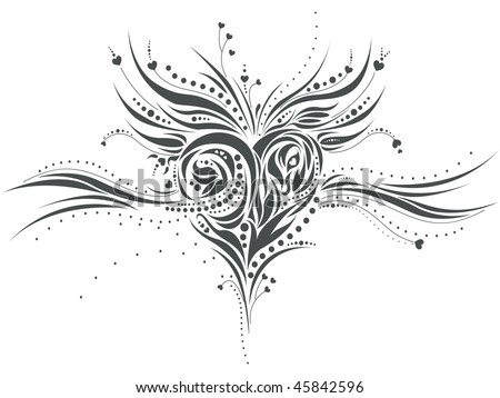 Hand-drawn artistic heart for valentines. weddings, or teen\'s t-shirt design (JPG version)