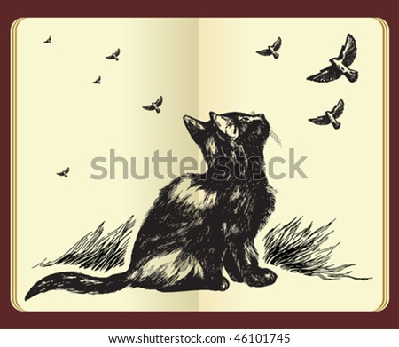black and white cat clip art. royalty free Rf clip art