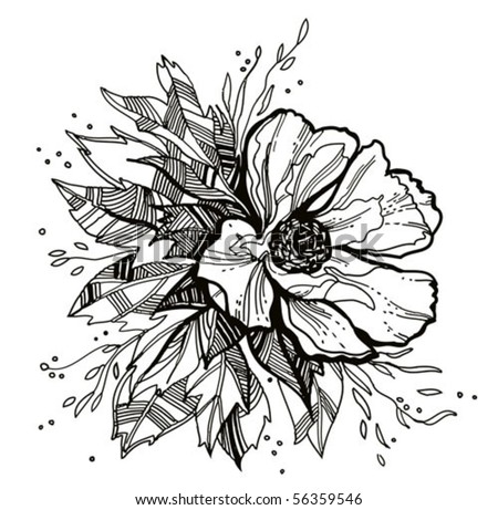stock vector flower drawing for VECTOR version please visit my portfolio