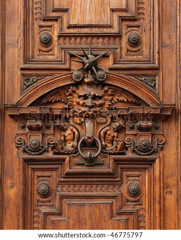 Detail of the door of an ancient rich palace