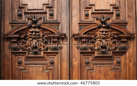 Details of the door of an ancient rich palace