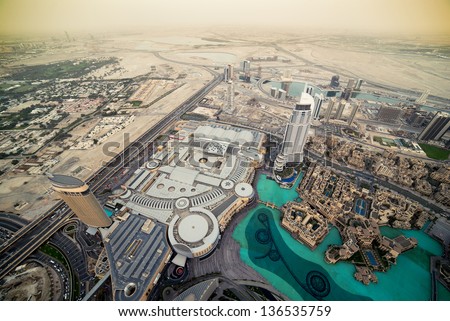 The Top View On Dubai From The Highest Tower In The World, Burj Khalifa