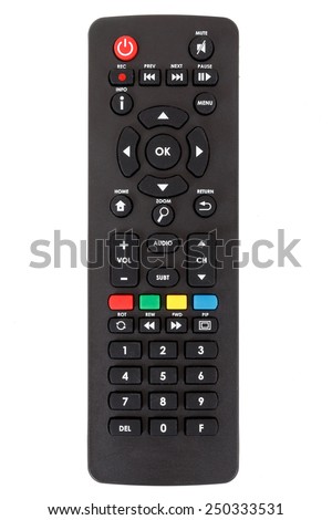 android set top box TV remote control isolated on white background