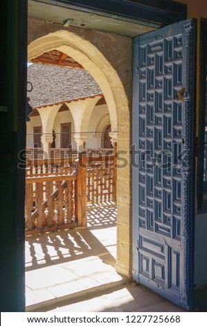 Open door decorated in arabic style
