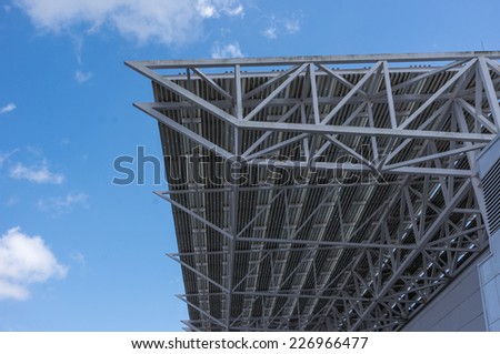 Picture of steel roof construction.