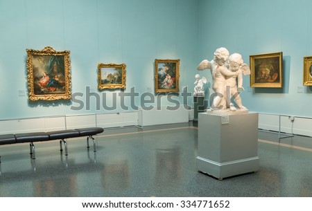 Moscow, Russia - October 29, 2015: Pushkin Museum of Fine Arts is largest museum of European art in Moscow, Russia.