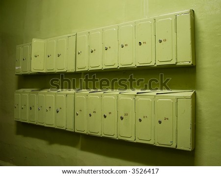 letter boxes in post office
