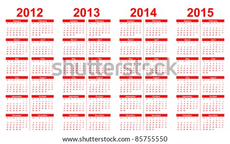 Template for calendar 2012-2015 Template for calendar 2012-2015