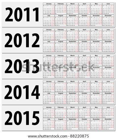 2015 Calendar on Template For Calendar 2012 2015 Stock Vector 88220875   Shutterstock