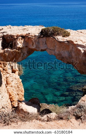 stone arch over sea. Agia Napa, Cyprus